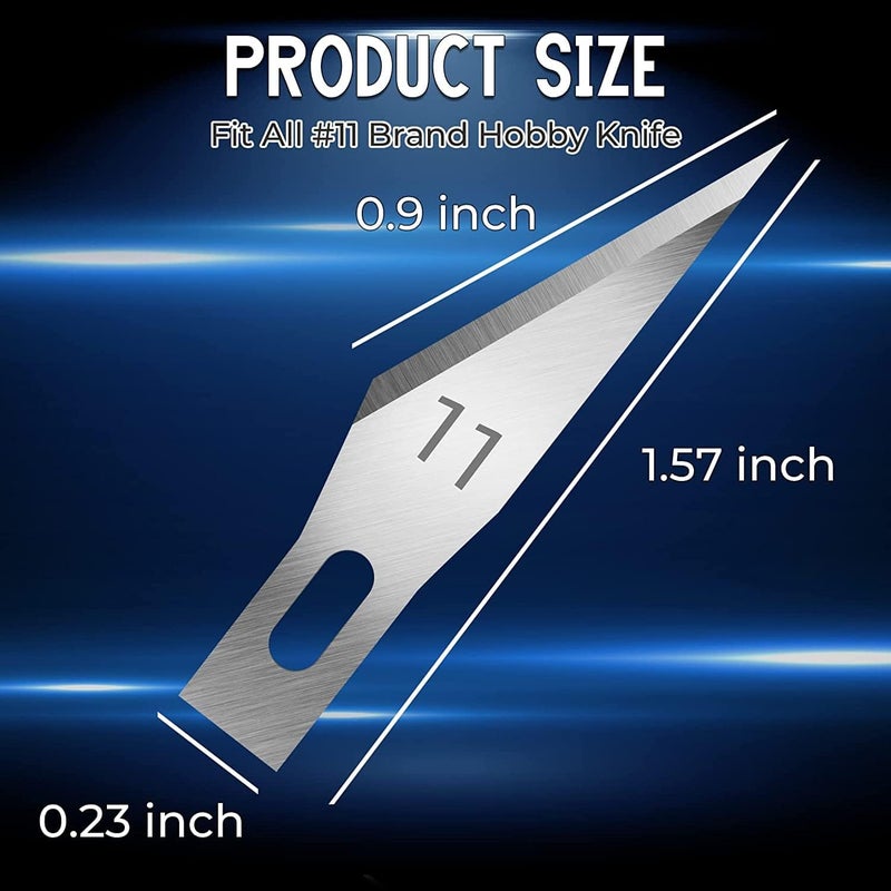 Jetmore 60 Pack Exacto Knife Blades 11, Craft Knife Blades Replacement, Exacto Blade 11, Hobby Knife Blade Refills for Art, Craft, Scrapbooking, Cutting, Carving - Image 2